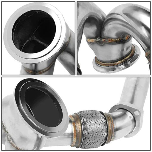 2003-2007 6.0L Ford F250 F350 F450 Powerstroke Diesel Heavy Duty Polished Exhaust Up-Pipe Y-Pipe - Image 4