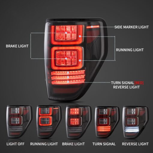09-14 Ford F150 12th Gen (P415) Tail Lights With Sequential Turn Signal - Image 2