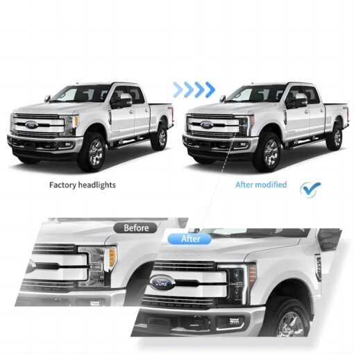 17-19 Ford F250 350 450 F550 Super Duty LED Projector Upgrade Headlights - Image 2