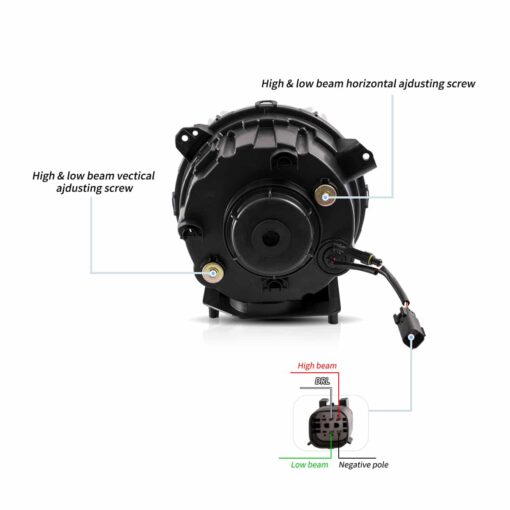 18-Present Jeep Wrangler 4th Gen (JL) &19-Present Jeep Gladiator (JT) Full LED Dual Beam Projector Headlights With Blue Breath Light Black - Image 2