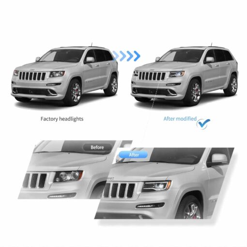 11-13 Jeep Grand Cherokee (WK2)  Headlights Full LED With Startup Animation/ Blue DRL - Image 2