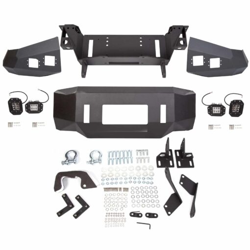 Offroad Front Bumper for 2007-2013 Toyota Tundra Steel Winch Black Powder - Image 12