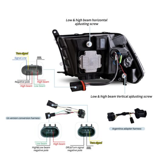 09-18 Dodge Ram 4th Gen 1500 2500 3500 LED Matrix Projector HeadLights Black - Image 4