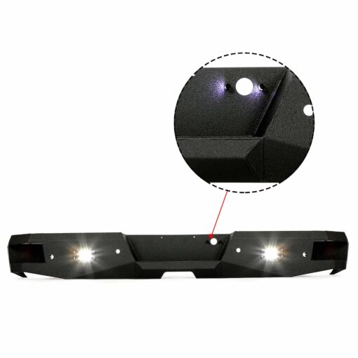 Heavy-Duty Rear Bumper Black For Chevy Silverado and GMC Sierra 1500 2007-2018 - Image 7