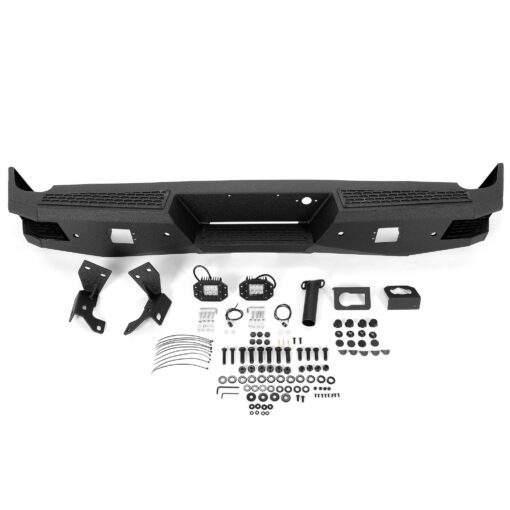 Heavy-Duty Rear Bumper Black For Chevy Silverado and GMC Sierra 1500 2007-2018 - Image 12