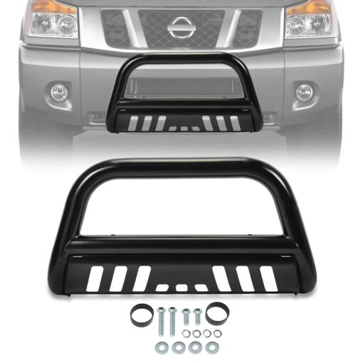 Bumper Bull Bar Tubing Front Grille Brush Guard Compatible with 2005-2015 Nissan Armada 2004-2015 Nissan Titan - Image 2