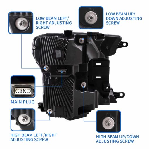 18-20 Ford F150 13th Gen Facelifted (Ⅱ) LED Dual Beam Projector HeadLights Black - Image 4