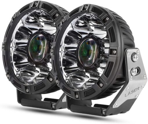 2 Pcs LED Round Spot Lights Offroad Lighting Laser Working Light for Jeep Truck Pickup SUV