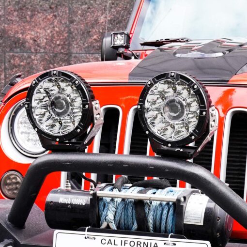 2 Pcs LED Round Spot Lights Offroad Lighting Laser Working Light for Jeep Truck Pickup SUV - Image 6