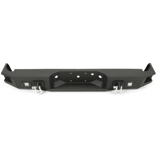 Rear Bumper Black Steel compatible with 2009-2014 Ford F150 Fits Models without Rear Sensors