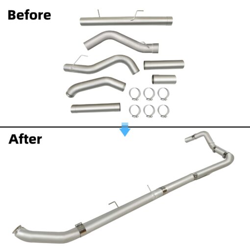 Stainless Steel 5" Muffler Exhaust Pipes For Dodge Ram Cummins Diesel 6.7L (2007-2012) - Image 4