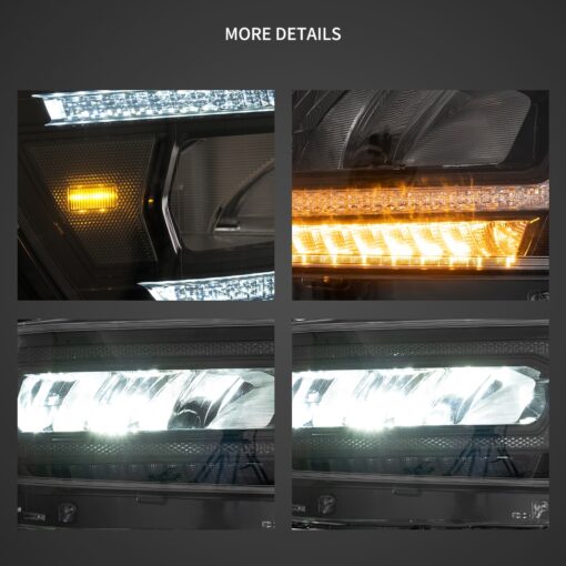 19-24 Dodge Ram 1500 5th Gen (DT) LED Reflection Bowl HeadLights Chrome - Image 10