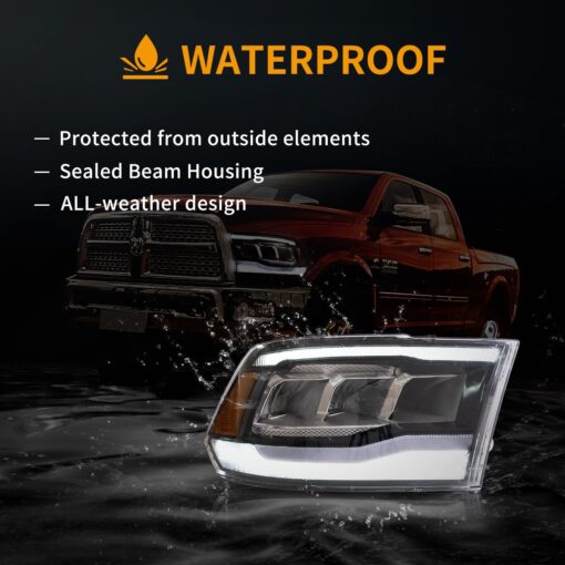 09-18 Dodge Ram 4th Gen 1500 2500 3500 LED Reflection Bowl HeadLights - Image 10