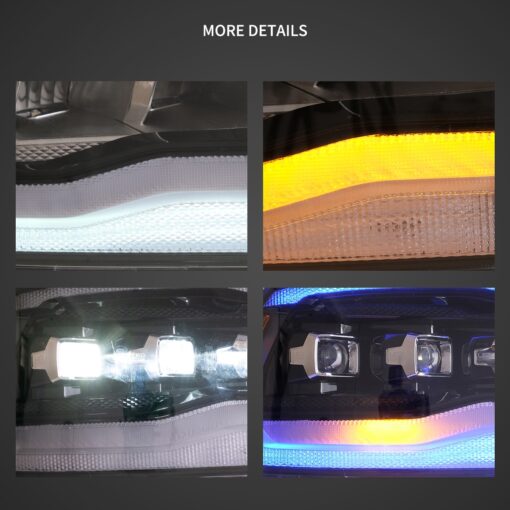 09-18 Dodge Ram 4th Gen 1500 2500 3500 LED Matrix Projector HeadLights Black - Image 8