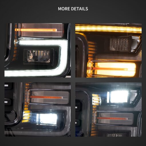 18-20 Ford F150 13th Gen LED Dual Beam Projector HeadLights With Start Up Animation Black - Image 11