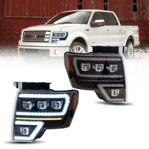 09-14 Ford F150 12th Gen LED Matrix Projector HeadLights Black