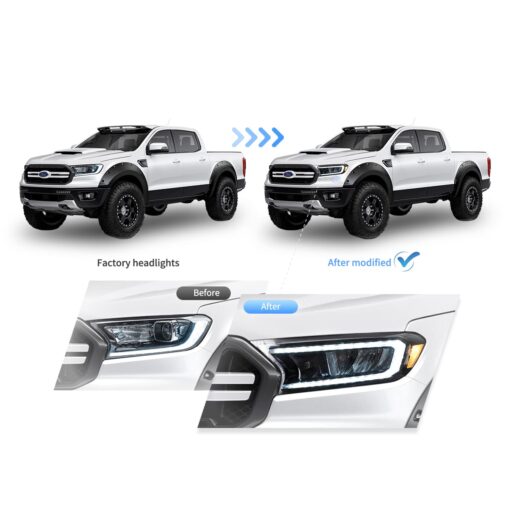 19-23 Ford Ranger [US Types] LED Reflection Bowl HeadLights Chrome - Image 9