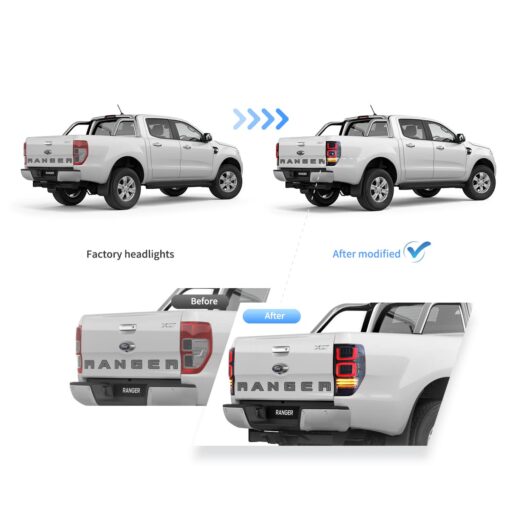 12-22 Ford Ranger 1th Gen (T6/P375) LED Tail Lights With Sequential Turn Signal (Not Fit For US Models) - Image 13