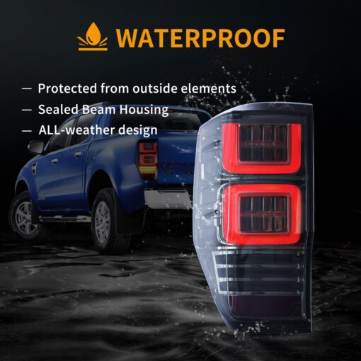 12-22 Ford Ranger 1th Gen (T6/P375) LED Tail Lights With Sequential Turn Signal (Not Fit For US Models) - Image 14