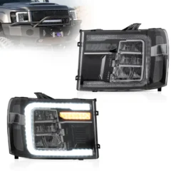 07-13 GMC Sierra 2th Gen (GMT902) Vland LED Reflection Bowl HeadLights Chrome