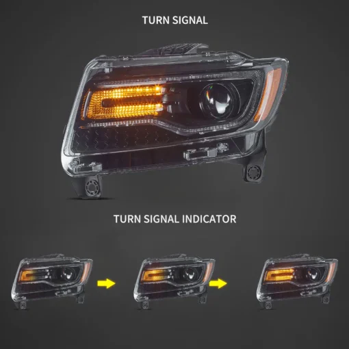11-13 Jeep Grand Cherokee (WK2)  Headlights Full LED With Startup Animation/ Blue DRL - Image 6