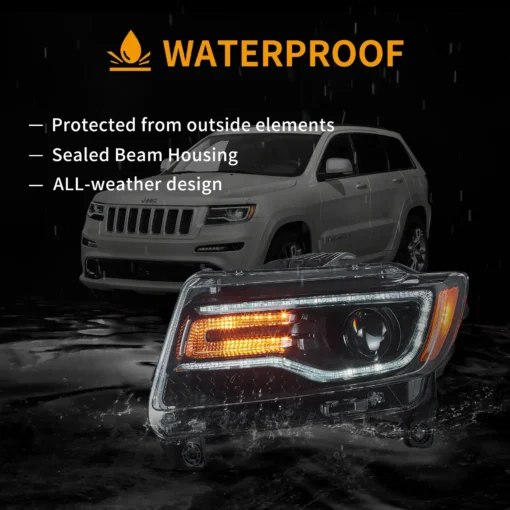 11-13 Jeep Grand Cherokee (WK2)  Headlights Full LED With Startup Animation/ Blue DRL - Image 7