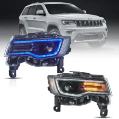 14-22 Jeep Grand Cherokee (WK2) Headlights Full LED With Startup Animation/ Blue DRL