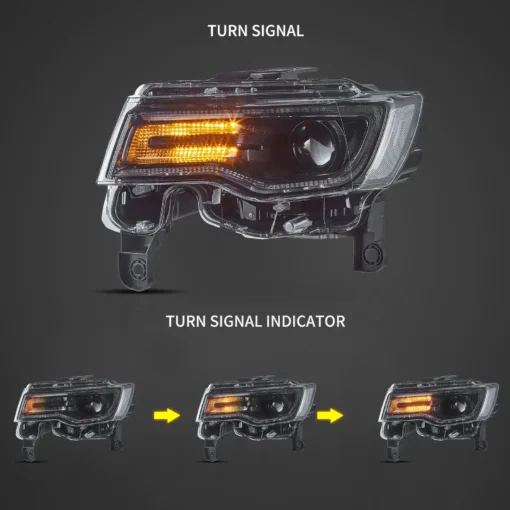 14-22 Jeep Grand Cherokee (WK2) Headlights Full LED With Startup Animation/ Blue DRL - Image 5