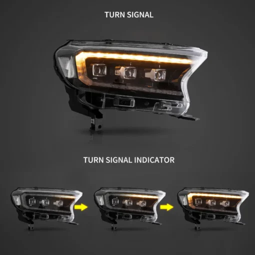 19-23 Ford Ranger [US Types] LED Matrix Projector HeadLights Black - Image 5