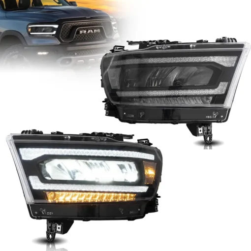 19-24 Dodge Ram 1500 5th Gen (DT) LED Reflection Bowl HeadLights Chrome