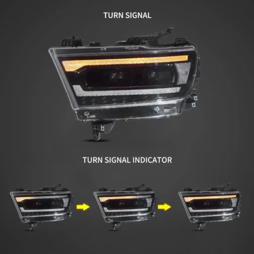 19-24 Dodge Ram 1500 Full LED Headlights - Image 3