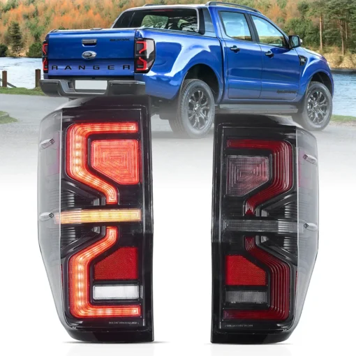 12-22 Ford Ranger LED Upgrade Tail Lights With Amber Sequential Turn Signal (Not Fit For US Models)