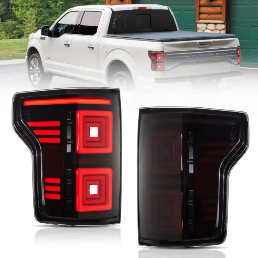 15-20 Ford F150 13th Gen (P552)  LED Upgrade Tail Lights With Red Sequential Turn Signal Smoked