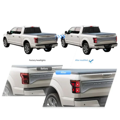 15-20 Ford F150 13th Gen (P552)  LED Upgrade Tail Lights With Red Sequential Turn Signal Smoked - Image 5