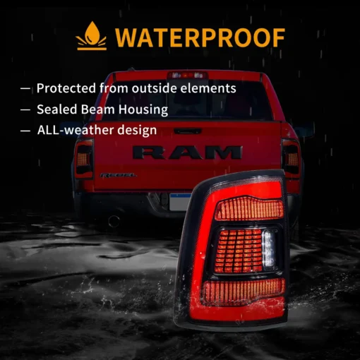 09-18 Dodge Ram 1500/2500/3500 II LED Tail Lights With Red Turn Signal - Image 6