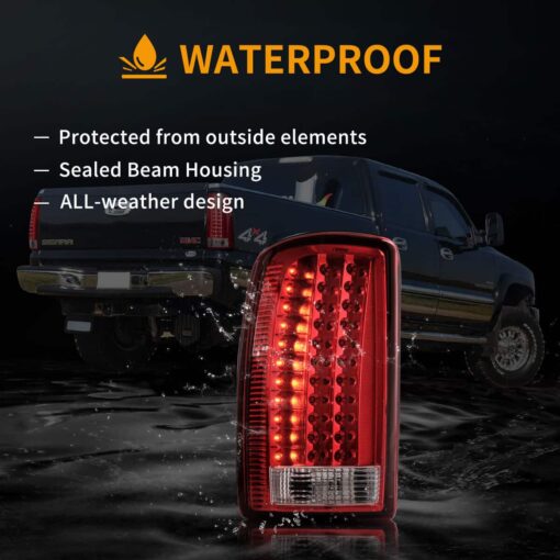 00-06 GMC Yukon Chevrolet Tahoe Suburban LED Tail Lights with Amber Turn Signal - Image 13