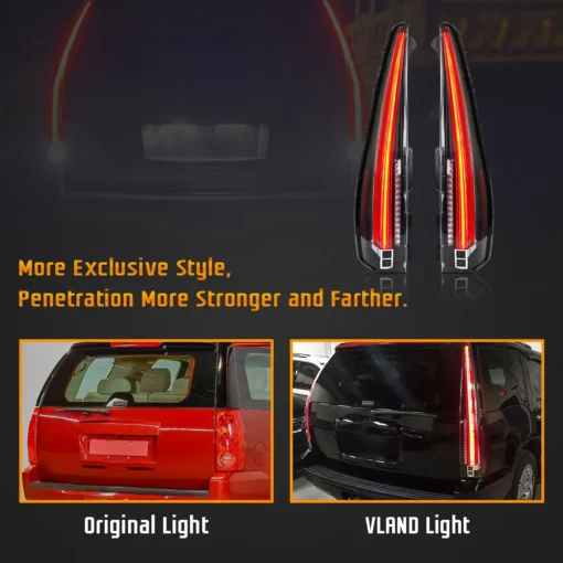 07-14 GMC Yukon Chevrolet Tahoe Suburban 3th Gen (GMT900) LED Tail Lights With Start-up Animation - Image 5