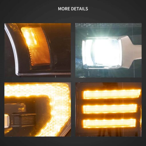 15-17 Ford F150 13th Gen LED Dual Beam Projector HeadLights Black - Image 11